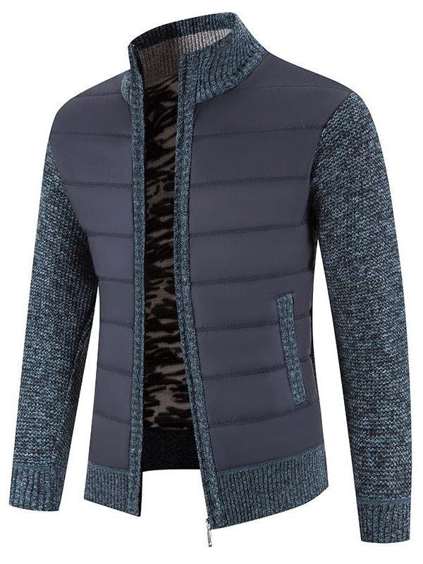 Knit Sleeve Bomber Jacket for Men