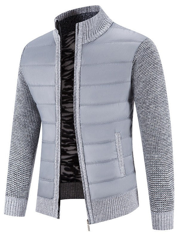 Knit Sleeve Bomber Jacket for Men
