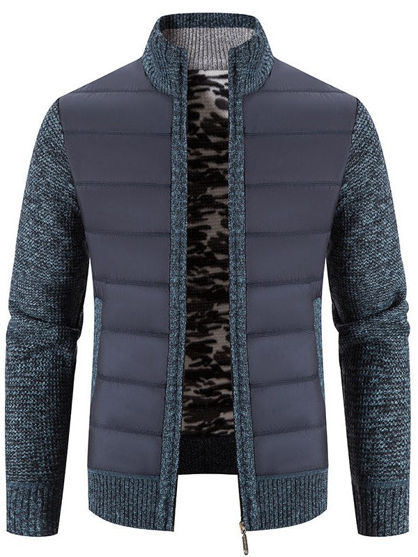 Knit Sleeve Bomber Jacket for Men