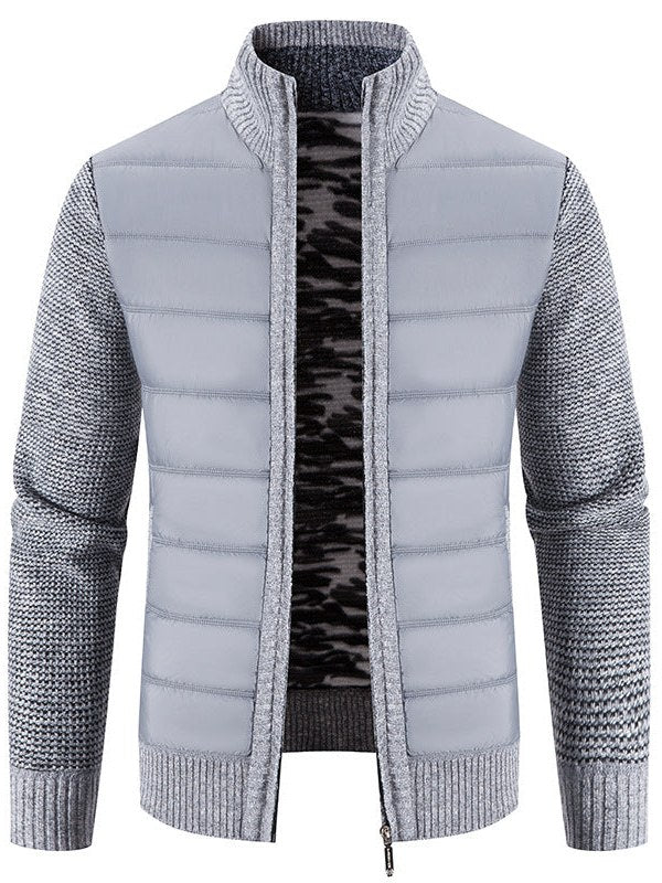 Knit Sleeve Bomber Jacket for Men