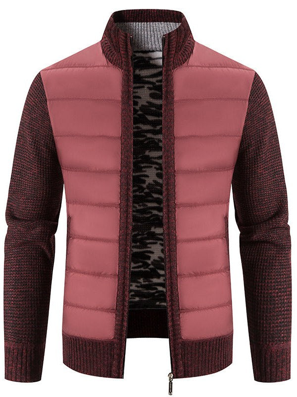 Knit Sleeve Bomber Jacket for Men