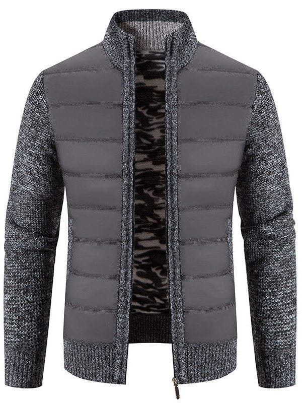 Knit Sleeve Bomber Jacket for Men