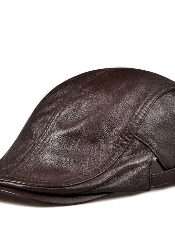 Leather Flat Cap for Men