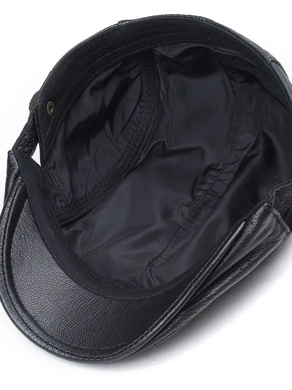 Leather Flat Cap for Men