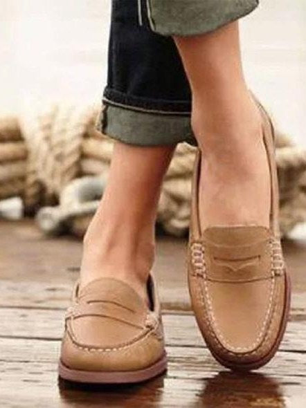 Leather Slip On Shoes for Women