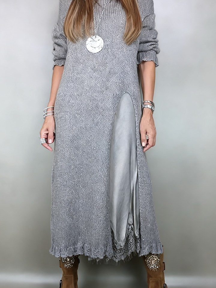 Long Line Knit Sweater for Women