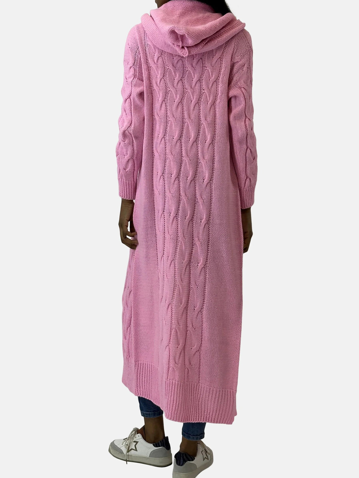 Longline Hooded Cardigan for Women