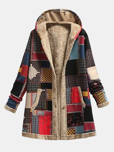 Patchwork Fleece Jacket for Women