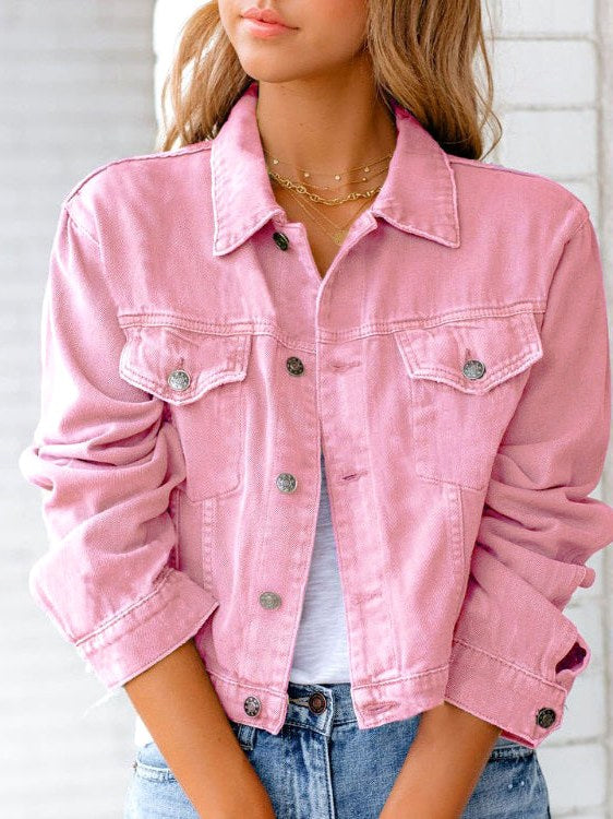 Pink Denim Jacket for Women