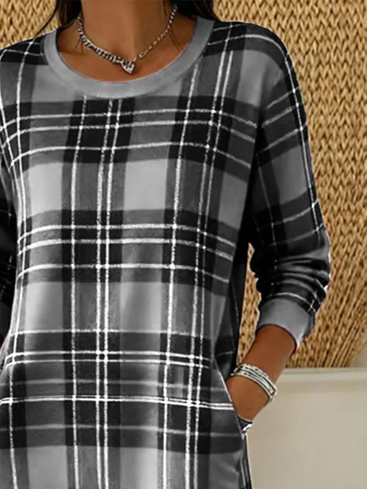 Plaid Sweater Dress for Women