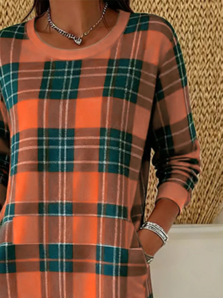 Plaid Sweater Dress for Women