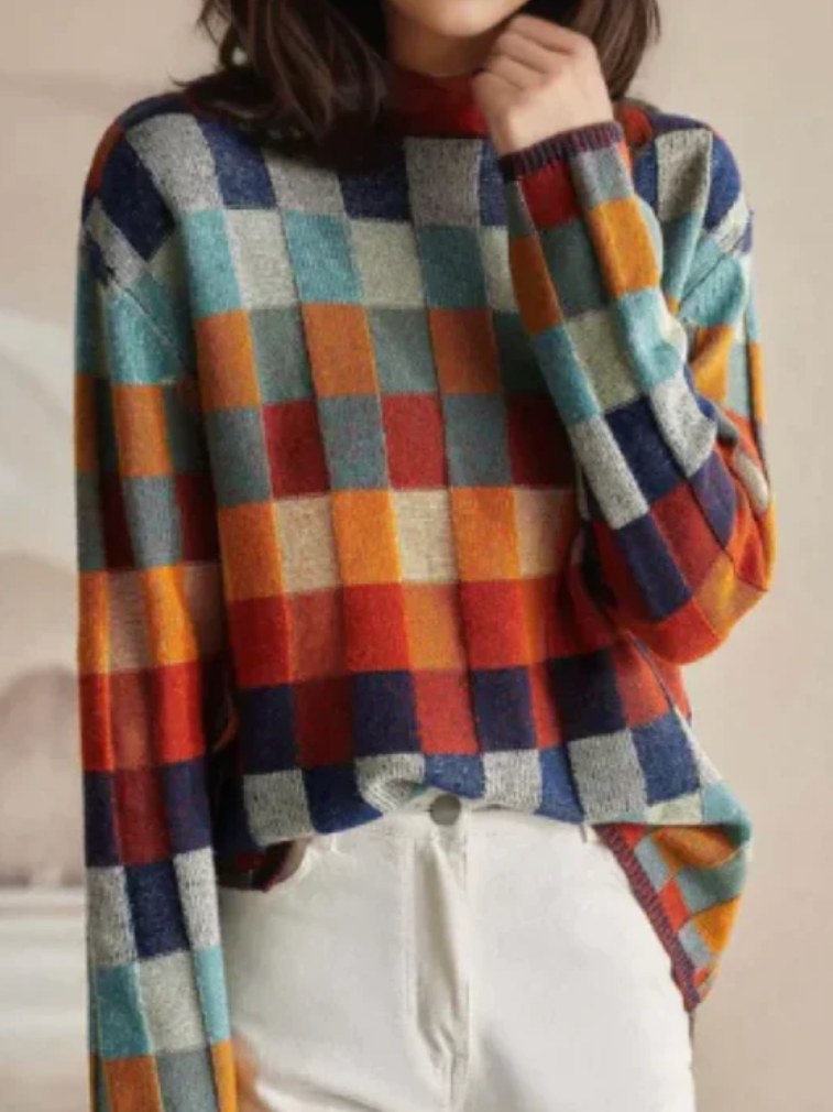 Retro Knit Sweater for Women