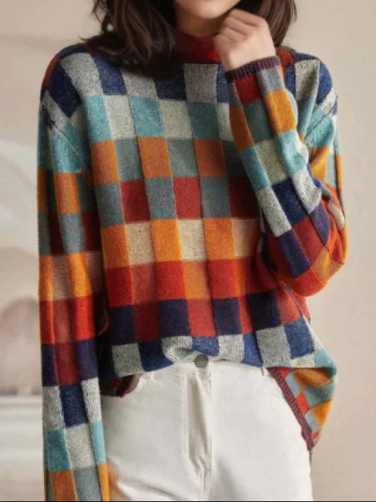 Retro Knit Sweater for Women
