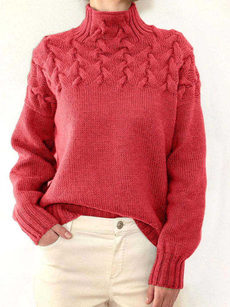 Ribbed Turtleneck Sweater for Women