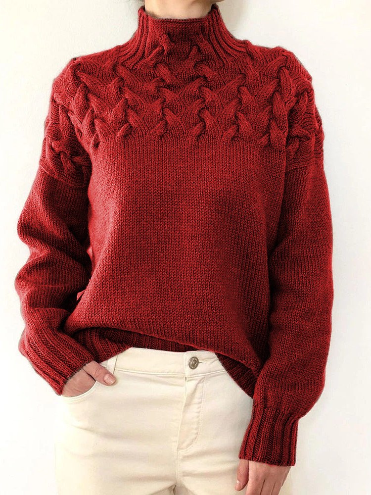Ribbed Turtleneck Sweater for Women