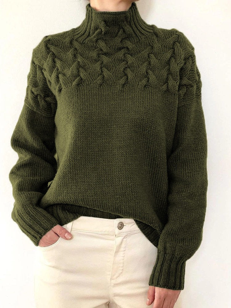 Ribbed Turtleneck Sweater for Women