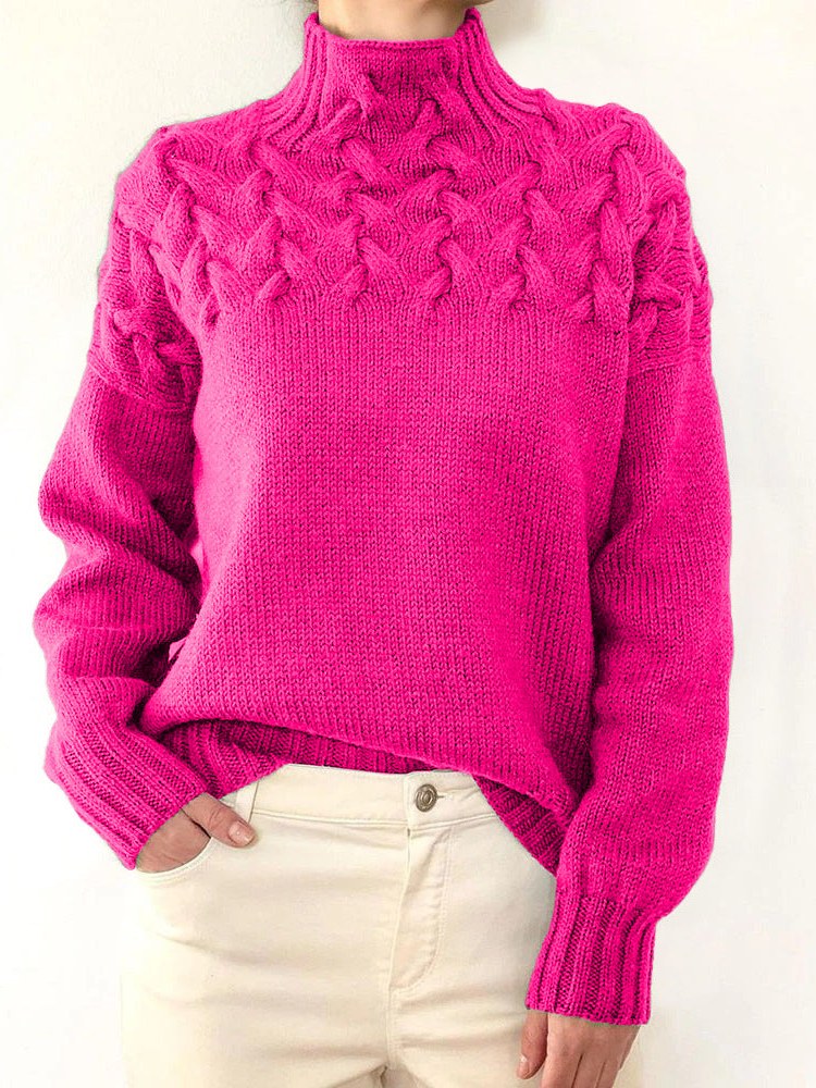 Ribbed Turtleneck Sweater for Women