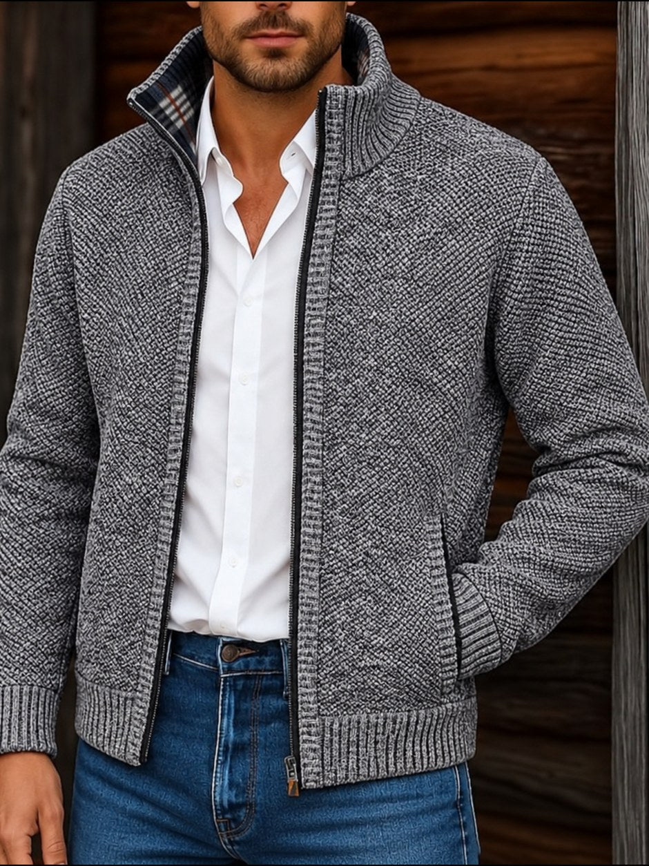 Stand Collar Cardigan for Men