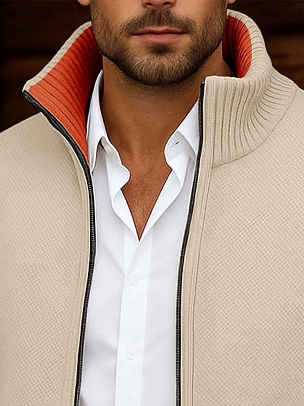 Stand Collar Cardigan for Men