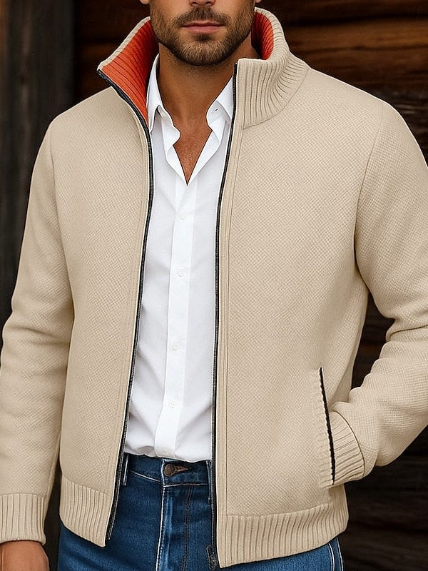 Stand Collar Cardigan for Men