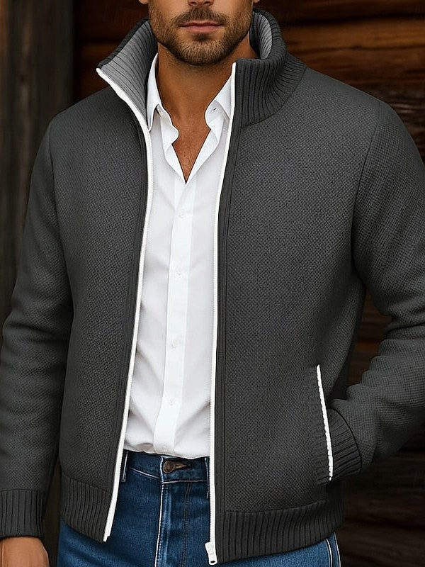 Stand Collar Cardigan for Men
