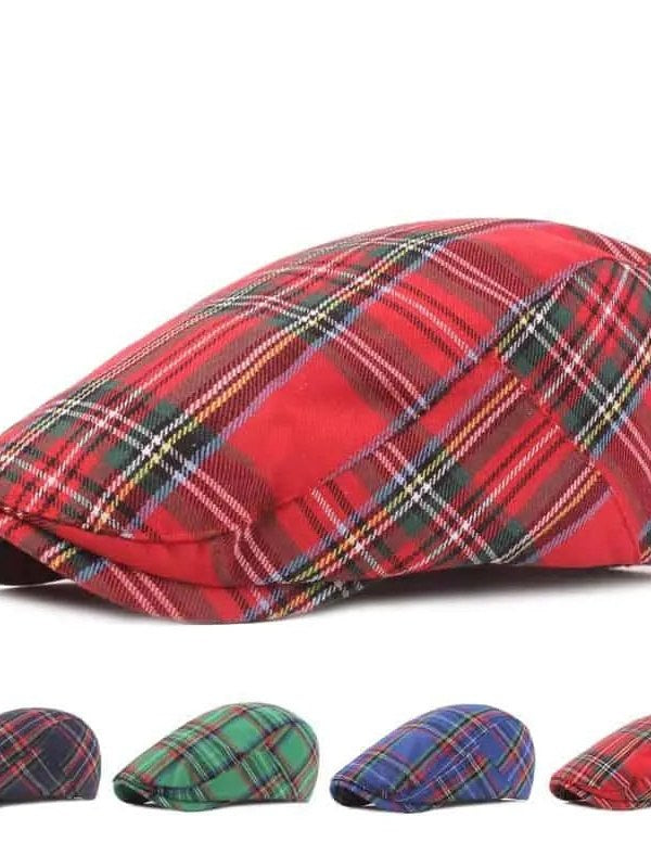 Tartan Flat Cap for Men