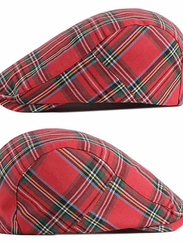 Tartan Flat Cap for Men