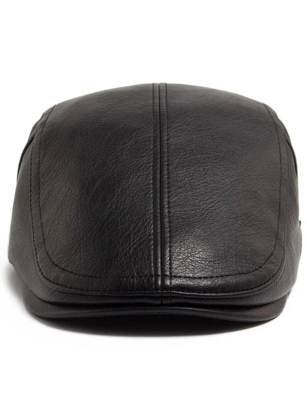 Vegan Leather Flat Cap for Men