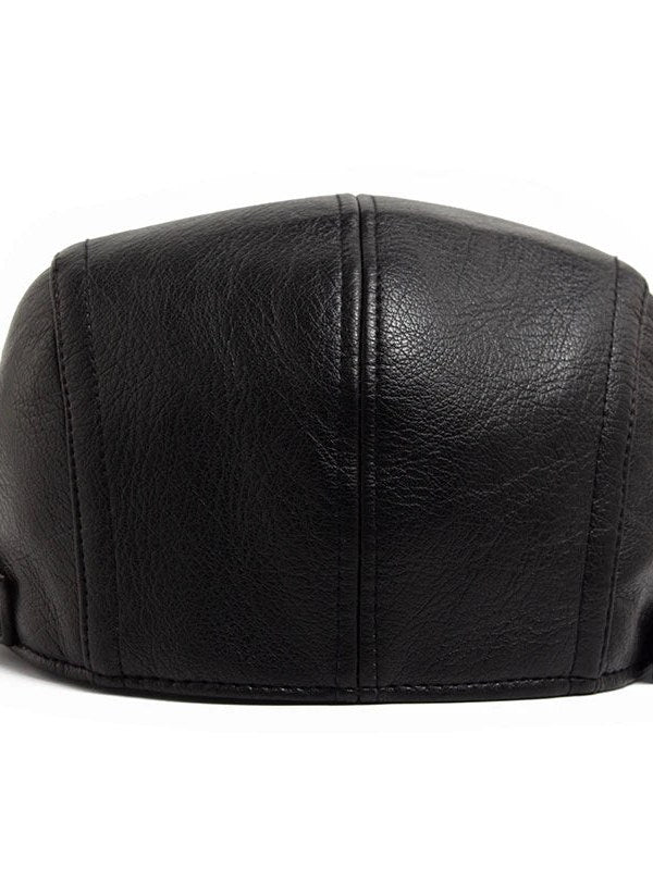 Vegan Leather Flat Cap for Men