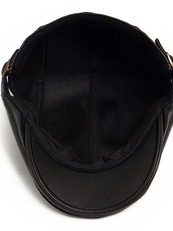 Vegan Leather Flat Cap for Men