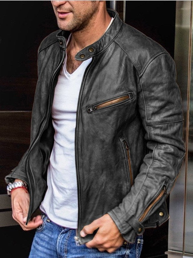 Weatherproof Leather Jacket for Men
