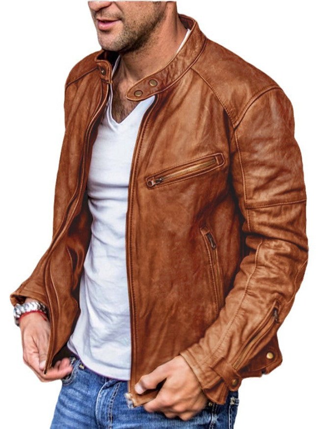 Weatherproof Leather Jacket for Men