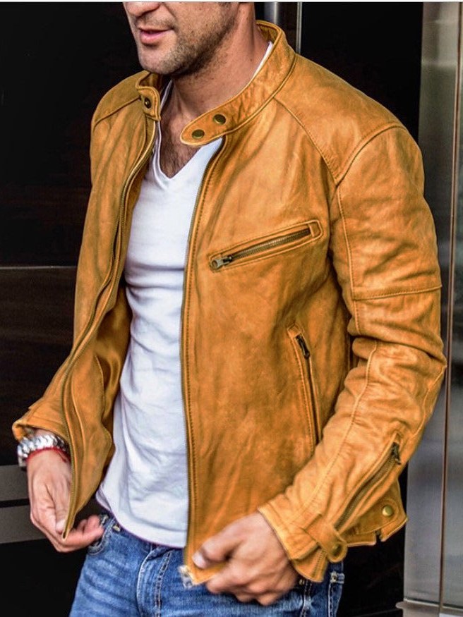 Weatherproof Leather Jacket for Men
