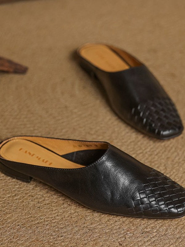 Woven Leather Mules for Women