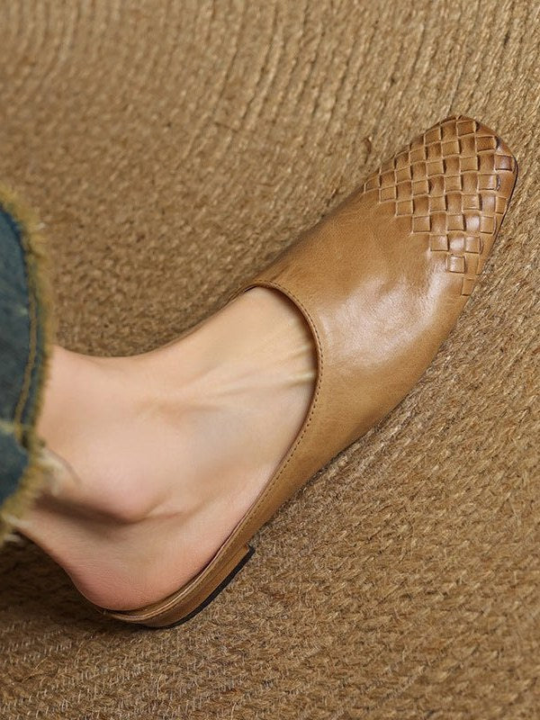 Woven Leather Mules for Women