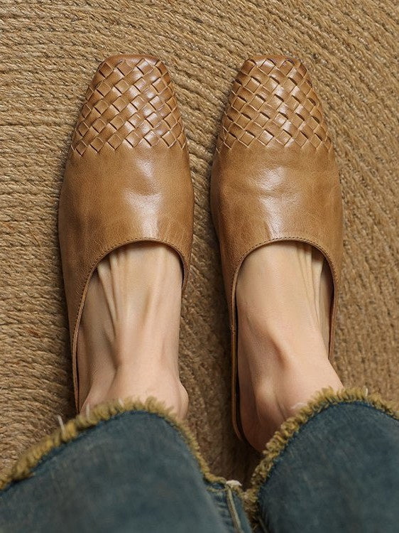 Woven Leather Mules for Women