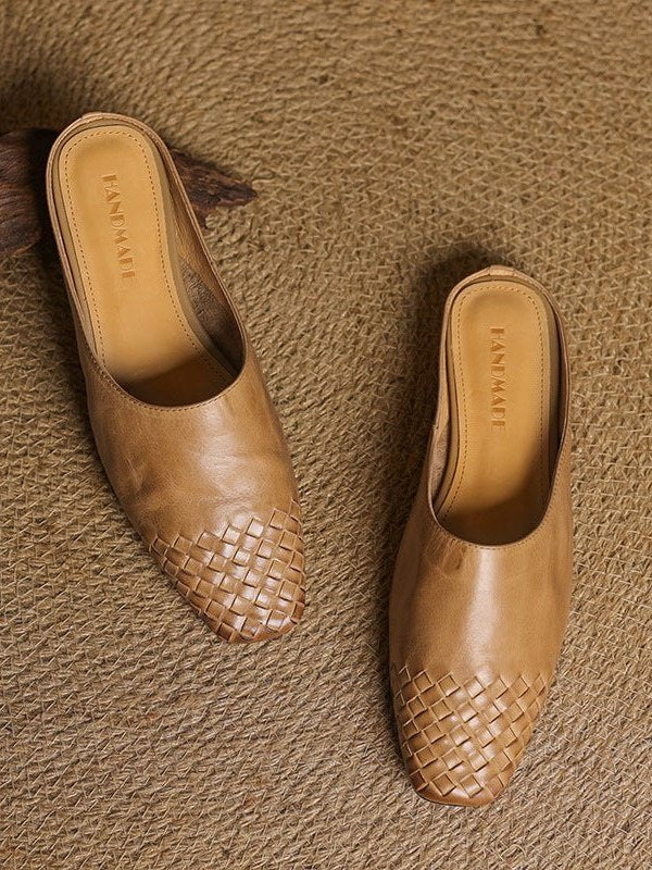 Woven Leather Mules for Women