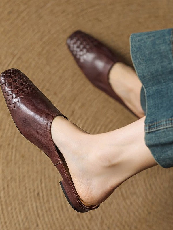 Woven Leather Mules for Women
