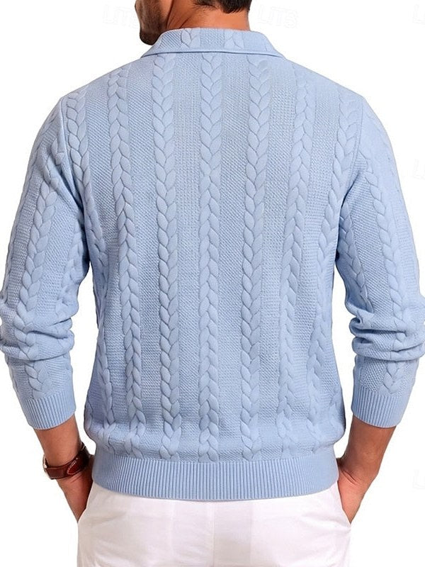 Zip Cable Knit Sweater for Men