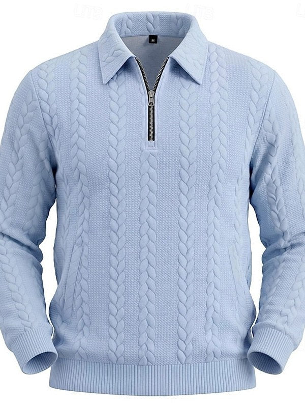 Zip Cable Knit Sweater for Men