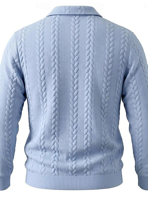 Zip Cable Knit Sweater for Men