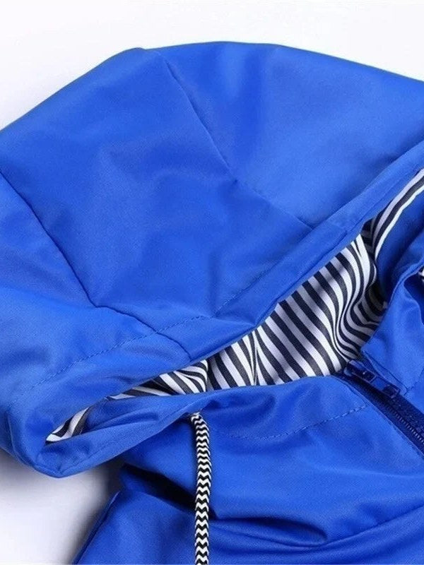 Zip Hooded Trench Coat for Women
