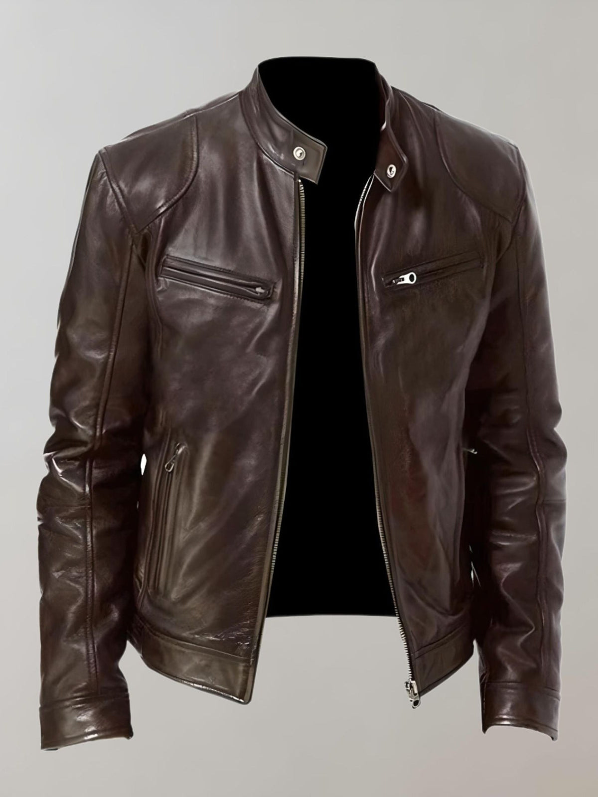 Zip Leather Jacket for Men