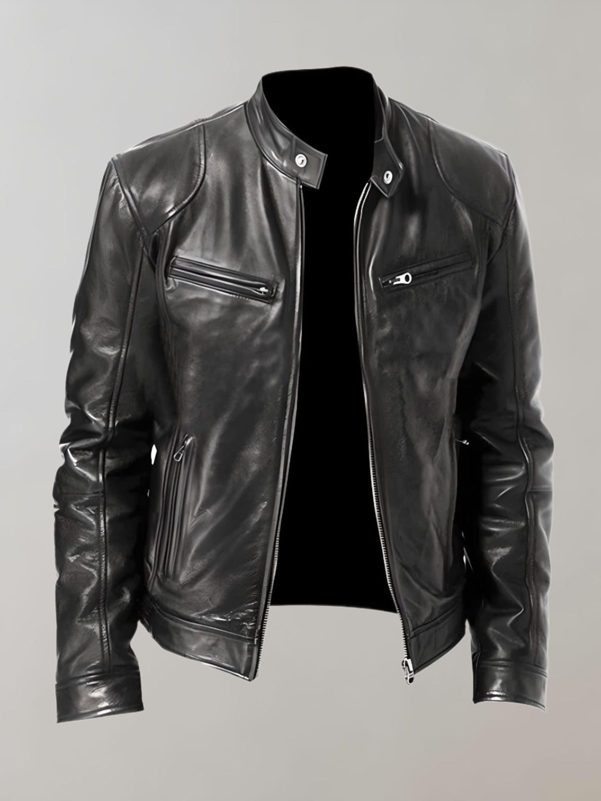 Zip Leather Jacket for Men